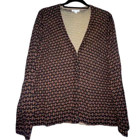 Christopher & Banks Sweaters - Charter Club color blocked button down v-neck cardigan